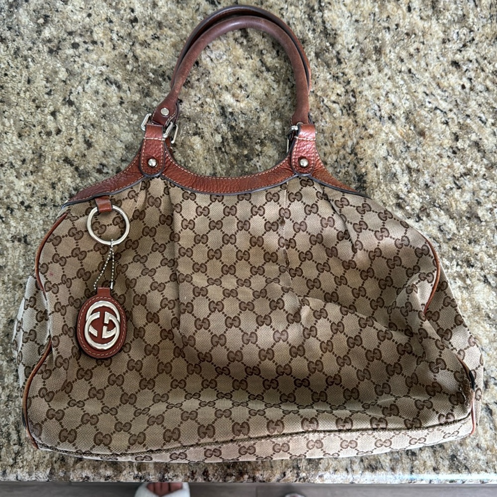 Gucci monogram hobo bag